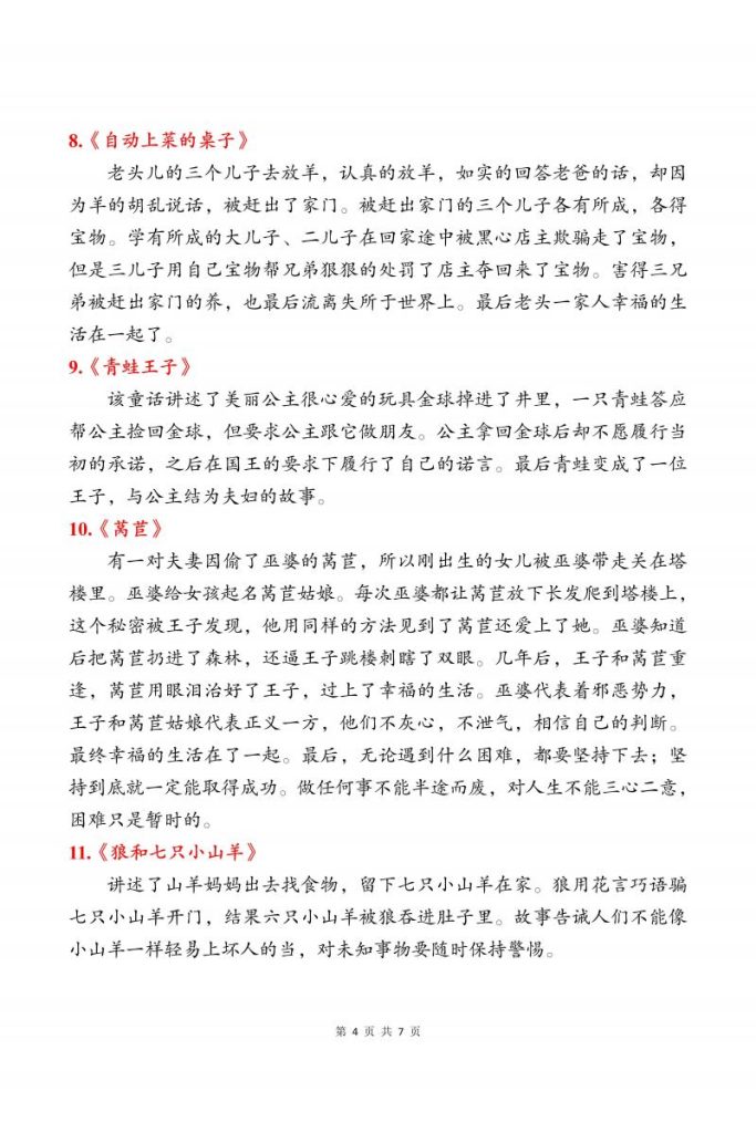 图片[4]-三上语文“快乐读书吧”知识点汇总:《安徒生童话》《格林童话》《稻草人》-宝库盒教辅资料站
