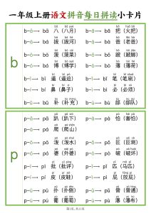 新版一年级上册语文拼音每日拼读小卡片-宝库盒教辅资料站