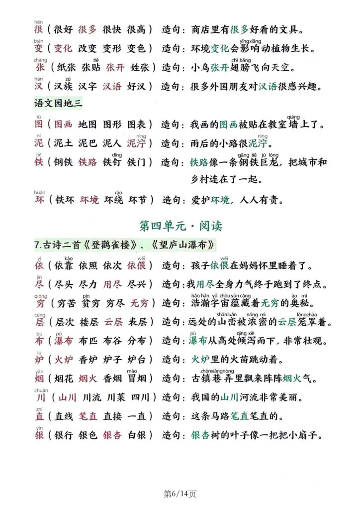 图片[6]-2025秋二年级上册语文写字表生字组词造句-宝库盒教辅资料站