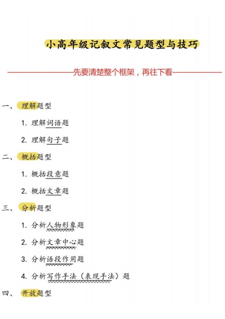 3-6年级《小高年级记叙文常见题型与技巧》-宝库盒教辅资料站