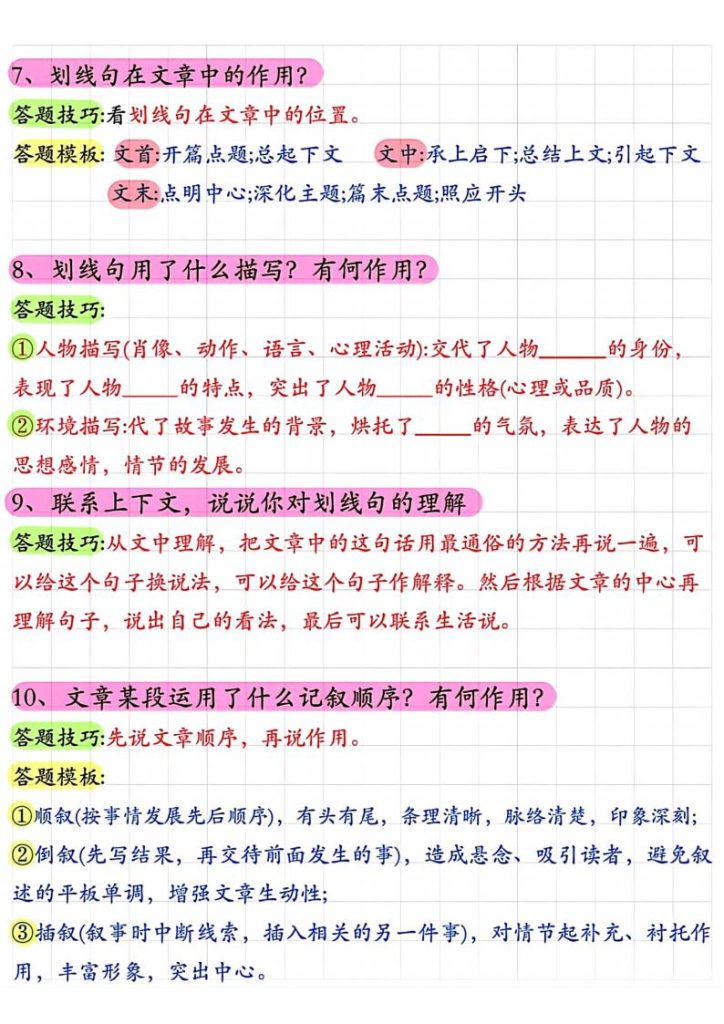 图片[3]-小学语文[阅读理解]常考题型和答题技巧-宝库盒教辅资料站