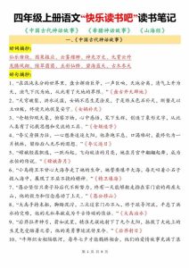 四年级上册语文“快乐读书吧”读书笔记-宝库盒教辅资料站