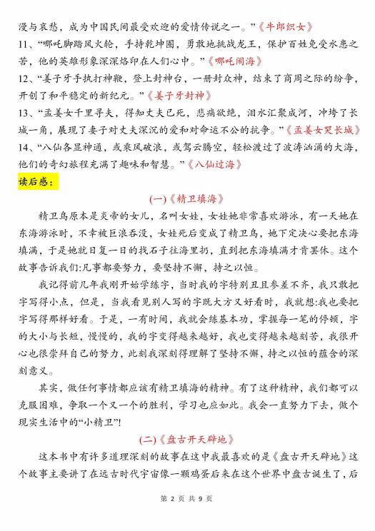 图片[2]-四年级上册语文“快乐读书吧”读书笔记-宝库盒教辅资料站