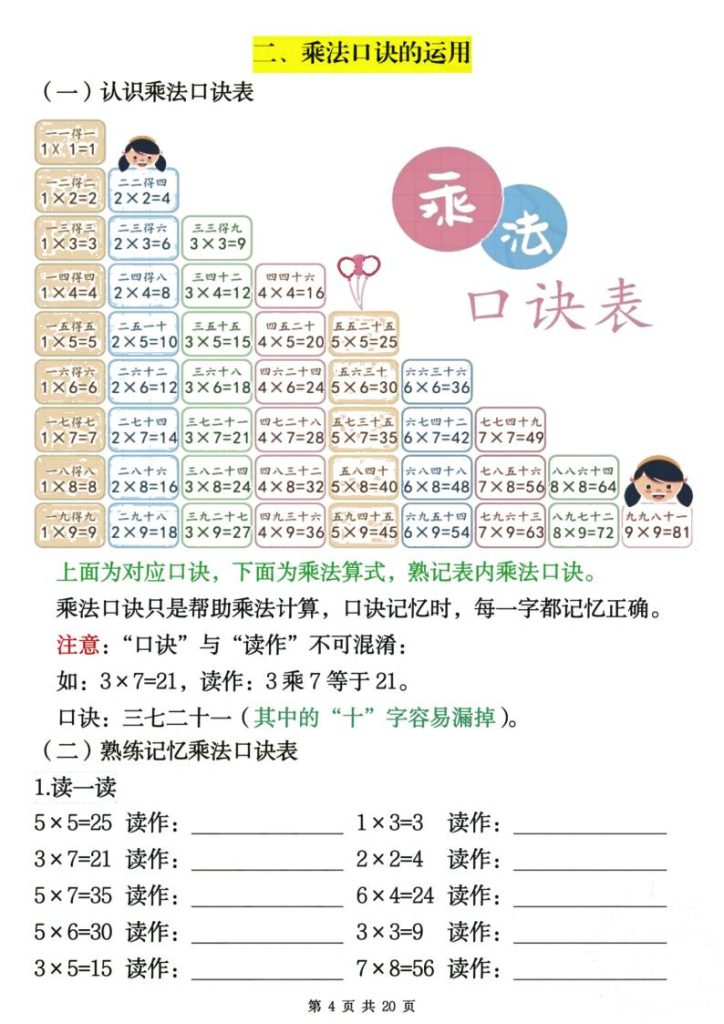 图片[4]-二年级数学上册表内乘法专项练习-宝库盒教辅资料站