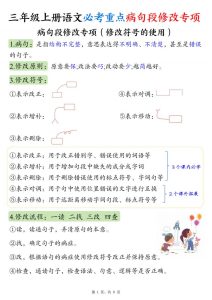 三年级上册语文必考重点病句段修改专项：病句段修改专项（修改符号的使用）-宝库盒教辅资料站