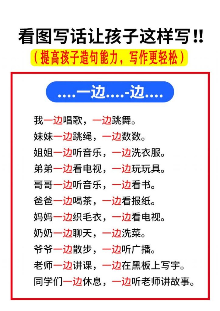 25秋一年级上册语文看图写话让孩子这样写！！（提高孩子造句能力，写作更轻松）-宝库盒教辅资料站