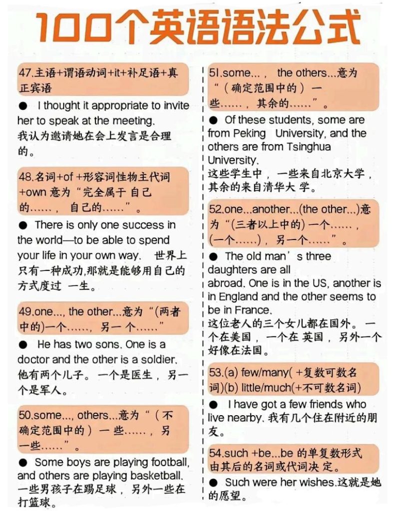 图片[6]-100个英语语法公式-宝库盒教辅资料站