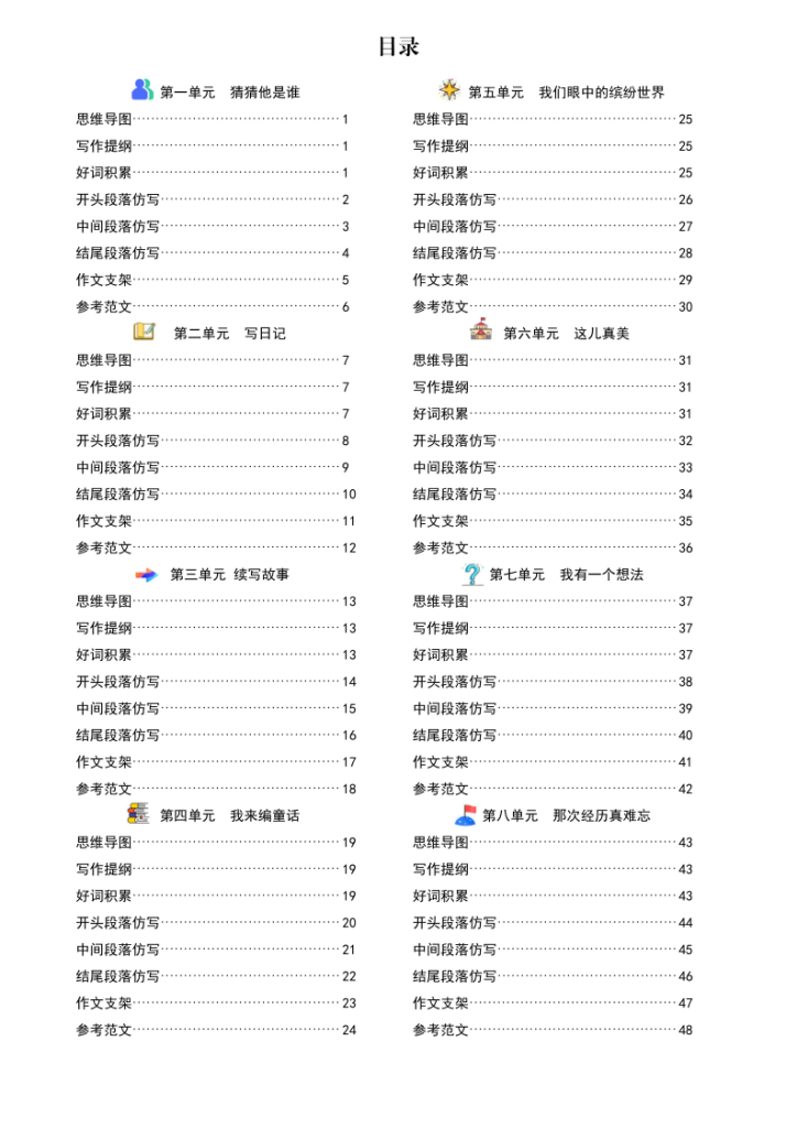 图片[2]-25秋三年级上册语文1-8单元作文训练-宝库盒教辅资料站