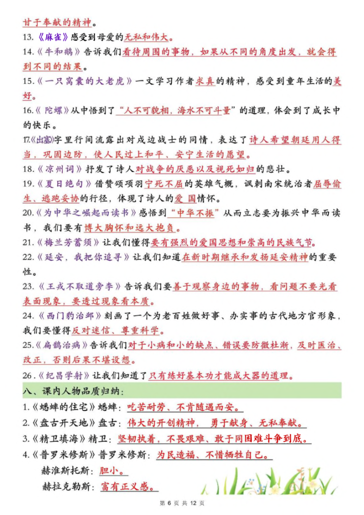 图片[6]-25秋四年级上册语文全册常考知识点汇总：（九大必背高频考点）-宝库盒教辅资料站