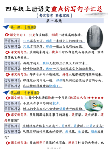 四年级上册语文重点仿写句子汇总-宝库盒教辅资料站