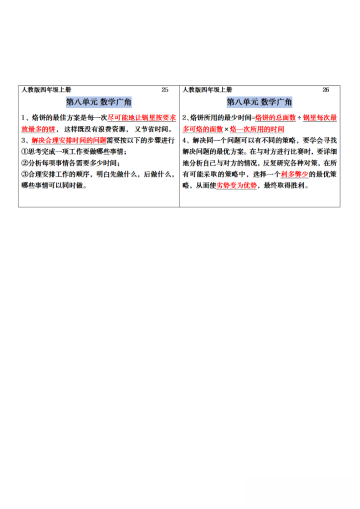 图片[5]-人教版四年级上册数学必备笔记-宝库盒教辅资料站