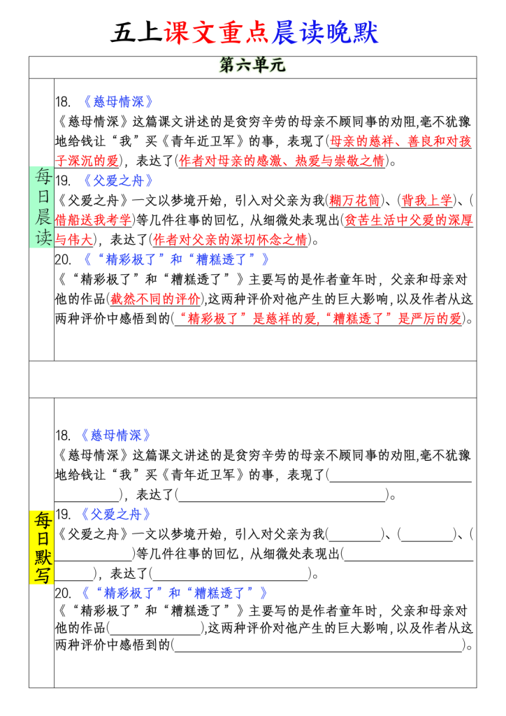 图片[6]-五年级上册课文重点晨读晚默-宝库盒教辅资料站