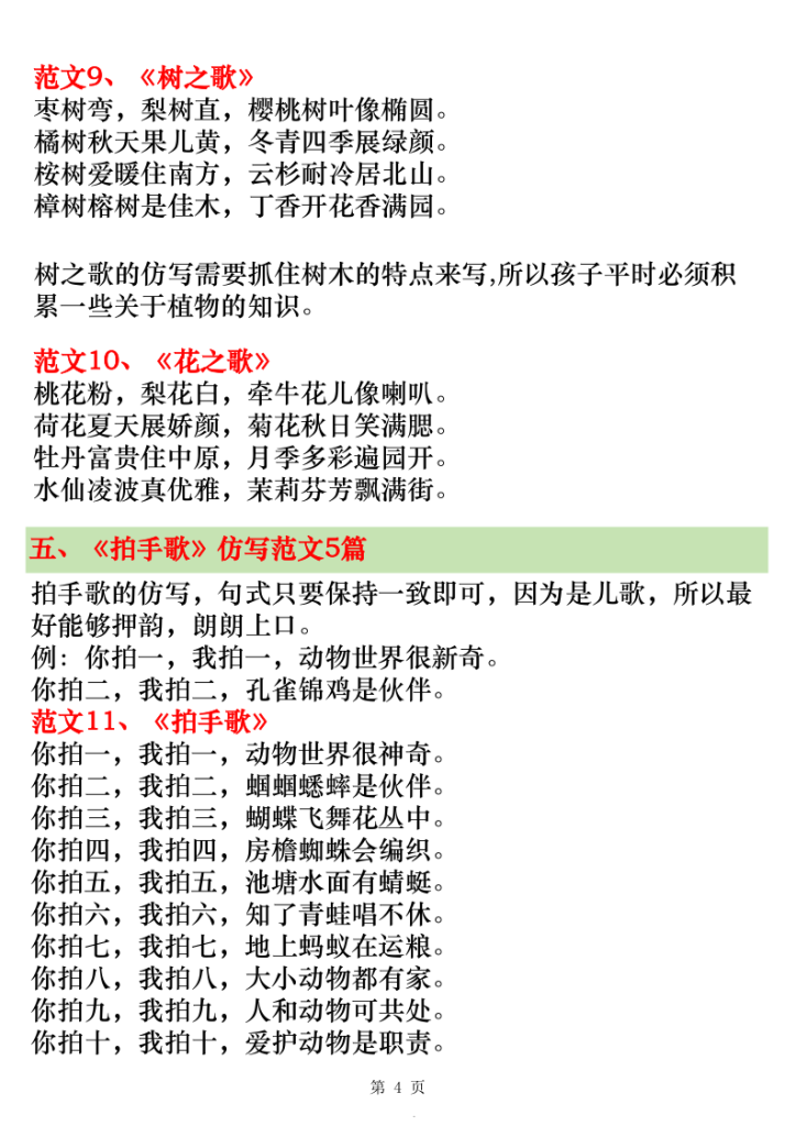 图片[4]-二年级上册语文第二单元仿写范文20篇（《场景歌》《树之歌》《拍手歌》《田家四季歌》仿写）-宝库盒教辅资料站