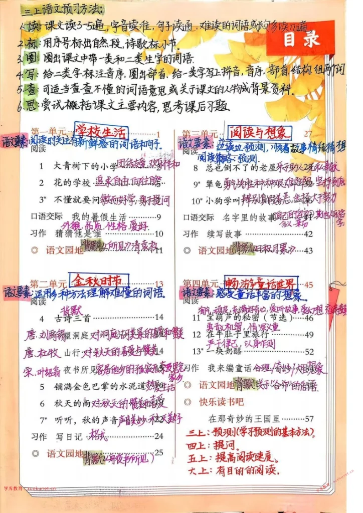 图片[3]-25秋9月定版三年级上册语文备课笔记（含板书）全册原版分享版-宝库盒教辅资料站
