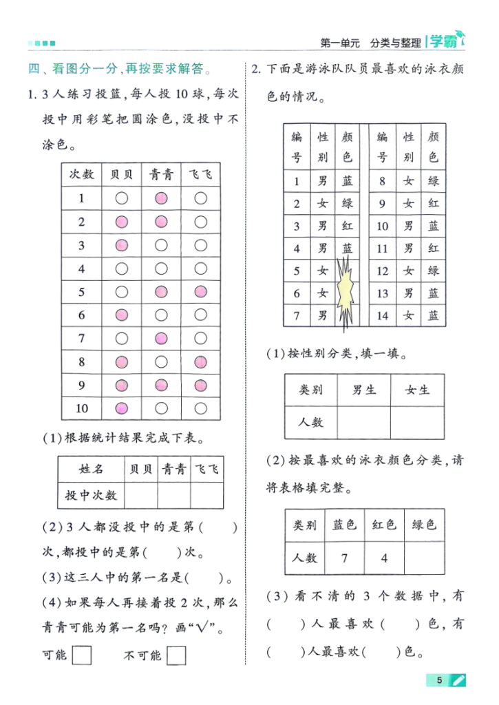 图片[6]-25秋季二年级上册数学人教第一单元同步练习一课一练（学霸）（含答案）-宝库盒教辅资料站