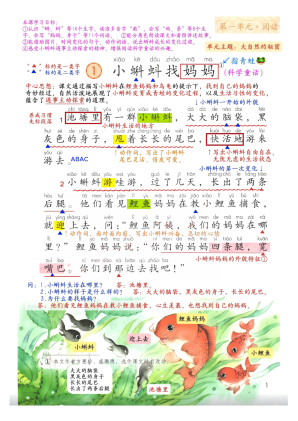 图片[3]-25秋定版二年级上册语文课堂笔记电子版-宝库盒教辅资料站