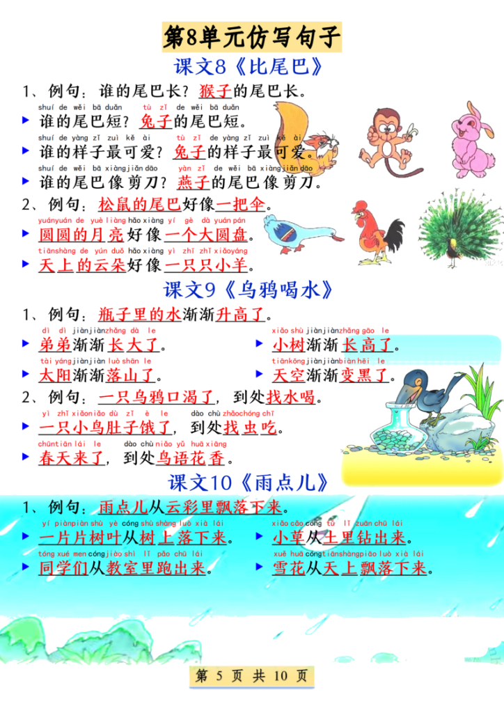 图片[5]-25新一年级上册语文必考必背仿写句子(含仿写练习)-宝库盒教辅资料站
