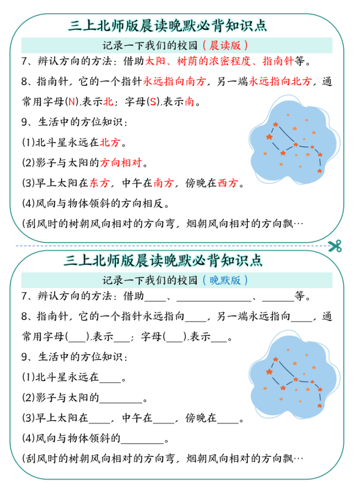 图片[4]-三年级上册数学北师版晨读晚默必背知识点-宝库盒教辅资料站