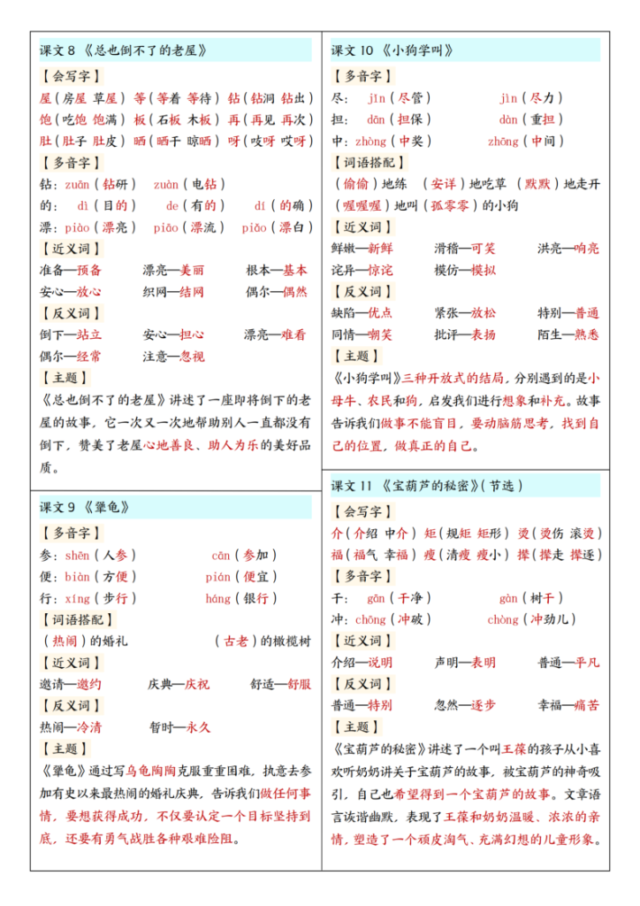 图片[3]-三年级上册语文课课贴-宝库盒教辅资料站