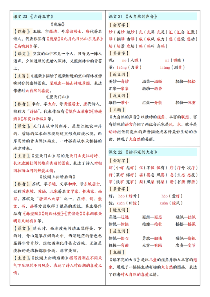 图片[6]-三年级上册语文课课贴-宝库盒教辅资料站