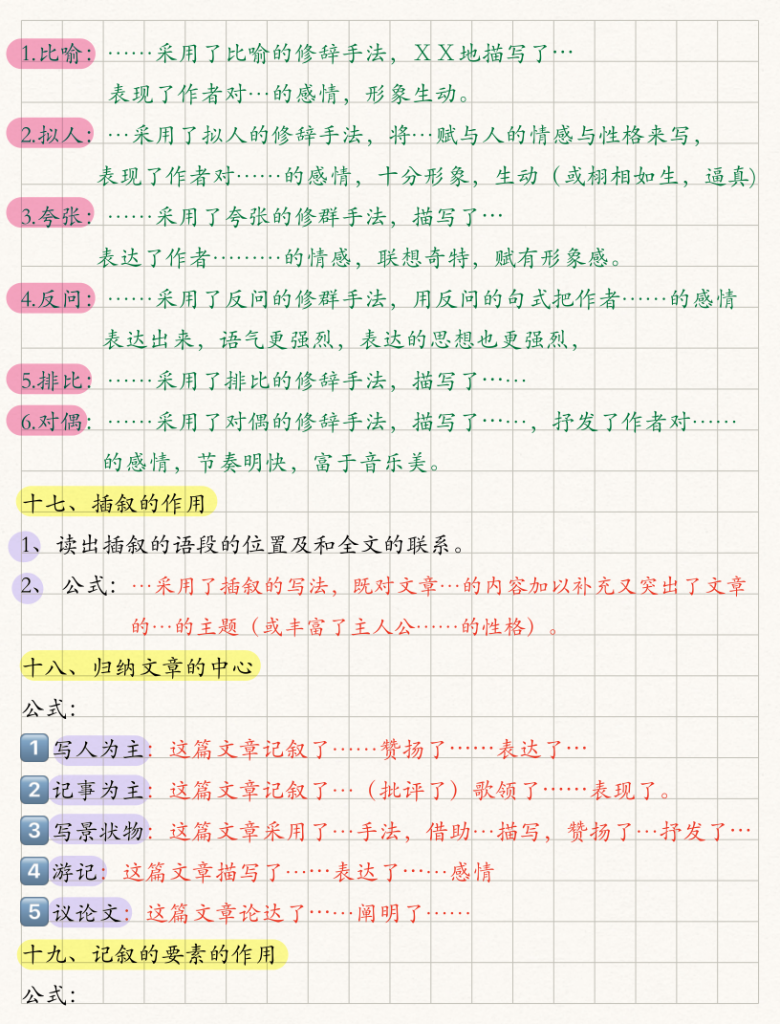 图片[5]-小学3-6年级：35个阅读理解万能公式-宝库盒教辅资料站
