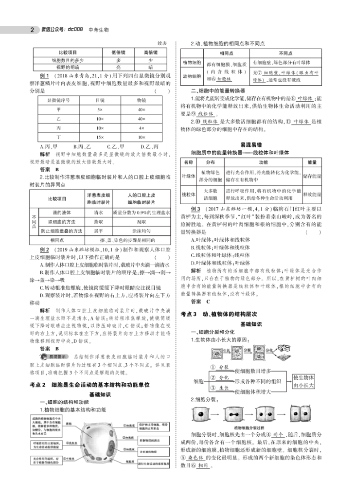 图片[6]-中考生物总复习专题知识要点-宝库盒教辅资料站