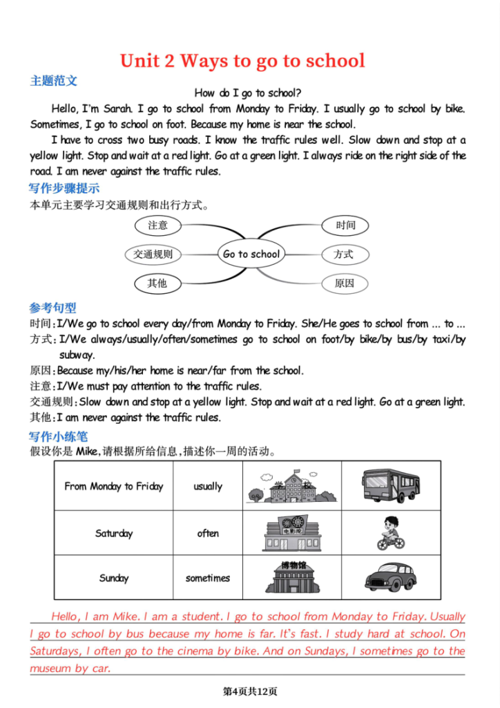 图片[4]-六年级上册英语单元知识点总结-宝库盒教辅资料站