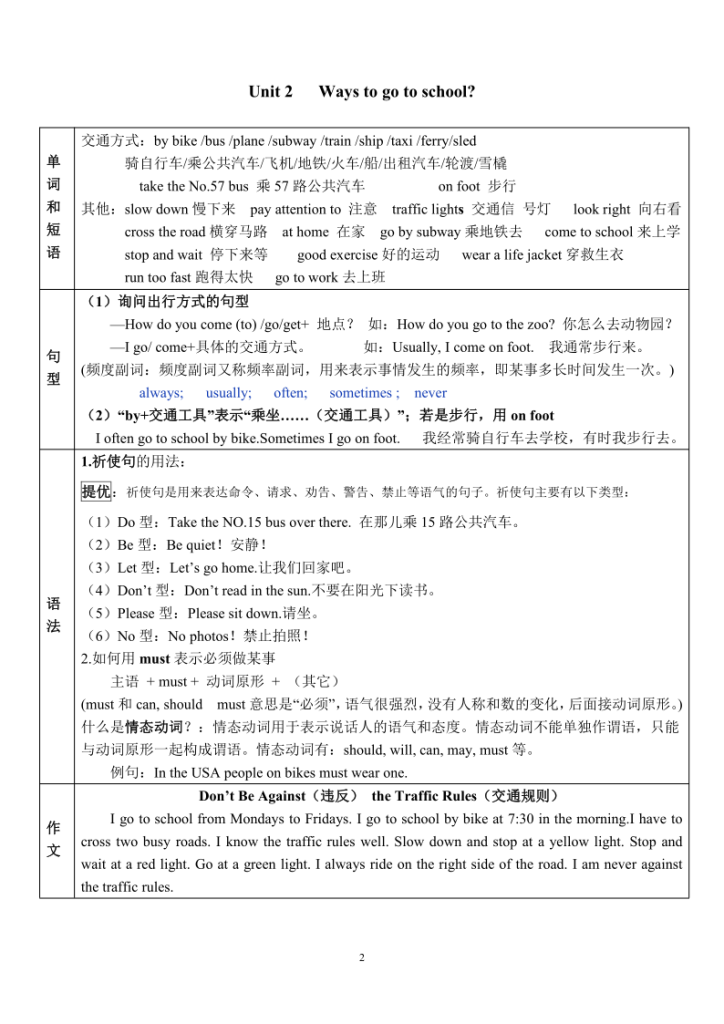 图片[2]-六年级上册英语知识点归纳-宝库盒教辅资料站