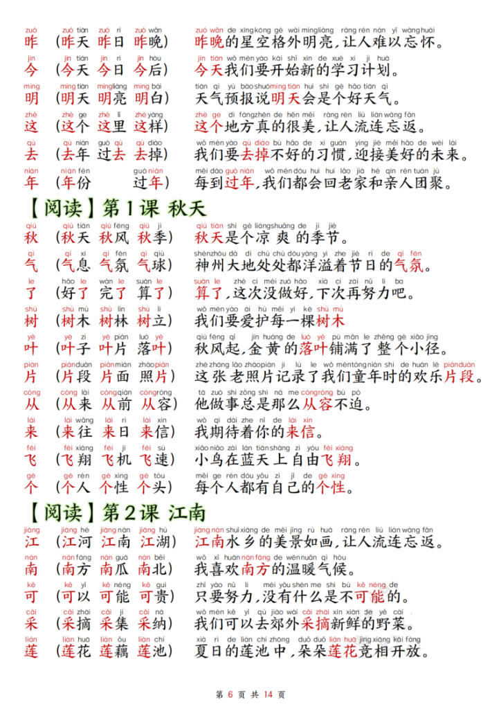 图片[6]-25秋一年级上册语文生字拼音组词造句-宝库盒教辅资料站