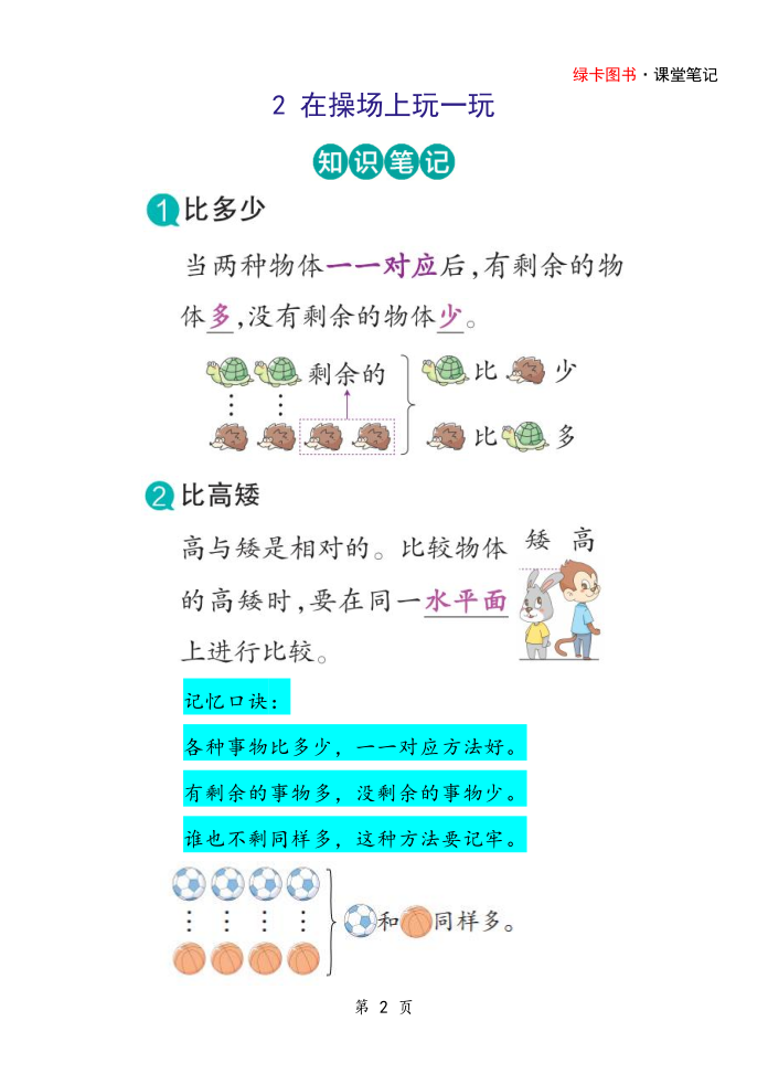 图片[2]-25秋一上人教版数学全册课堂重点知识笔记-宝库盒教辅资料站