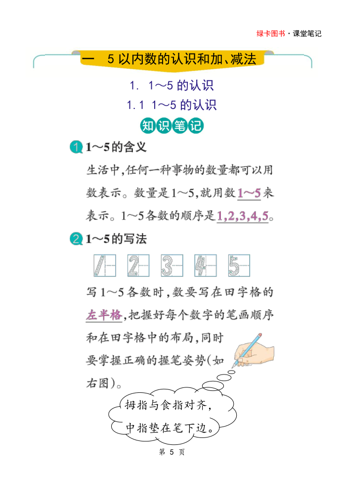 图片[5]-25秋一上人教版数学全册课堂重点知识笔记-宝库盒教辅资料站