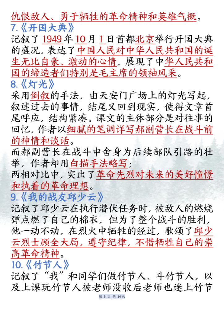 图片[5]-六年级（上）语文课内必背知识点汇总-宝库盒教辅资料站