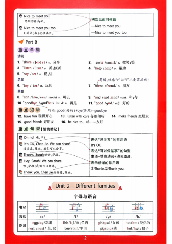 图片[2]-三年级（上）英语单元知识晨读晚记《人教版》-宝库盒教辅资料站