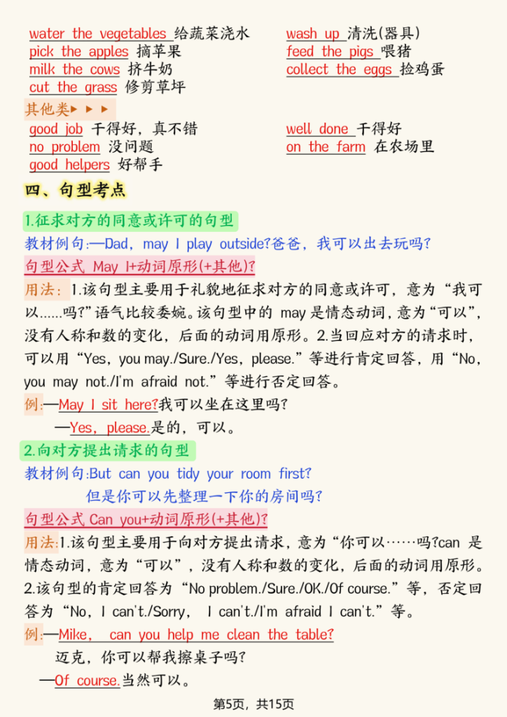 图片[5]-四年级（上）英语考点记读单《外研版》-宝库盒教辅资料站