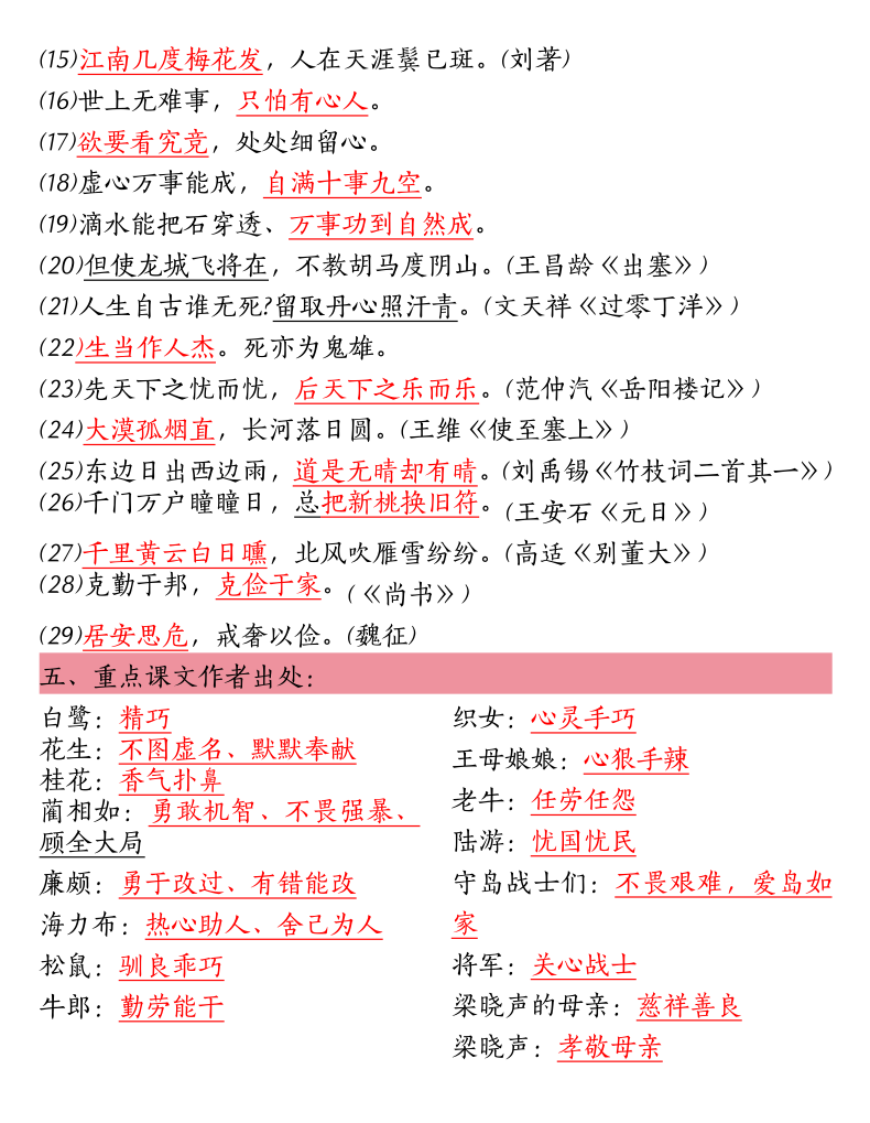 图片[3]-五年级上册语文重点必背知识点梳理·全册高频考点归纳-宝库盒教辅资料站