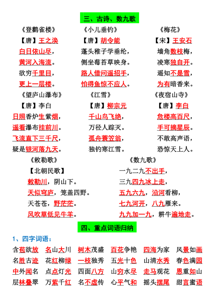 图片[2]-二年级上册语文必背知识-宝库盒教辅资料站