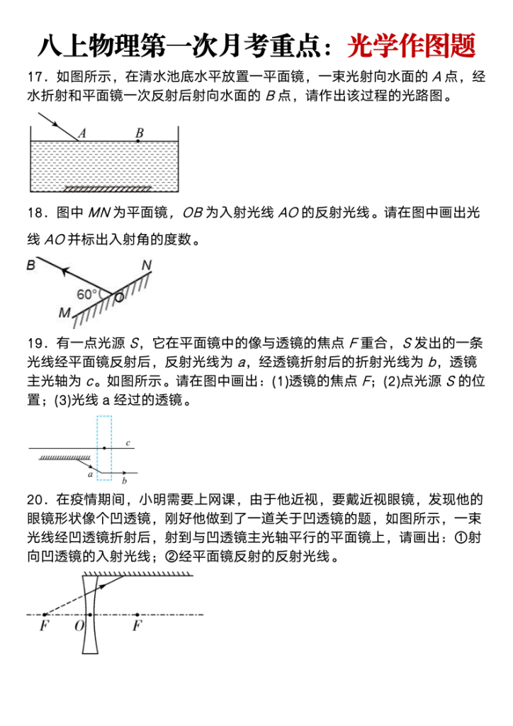 图片[5]-八上物理第一次月考重点：光学作图题-宝库盒教辅资料站