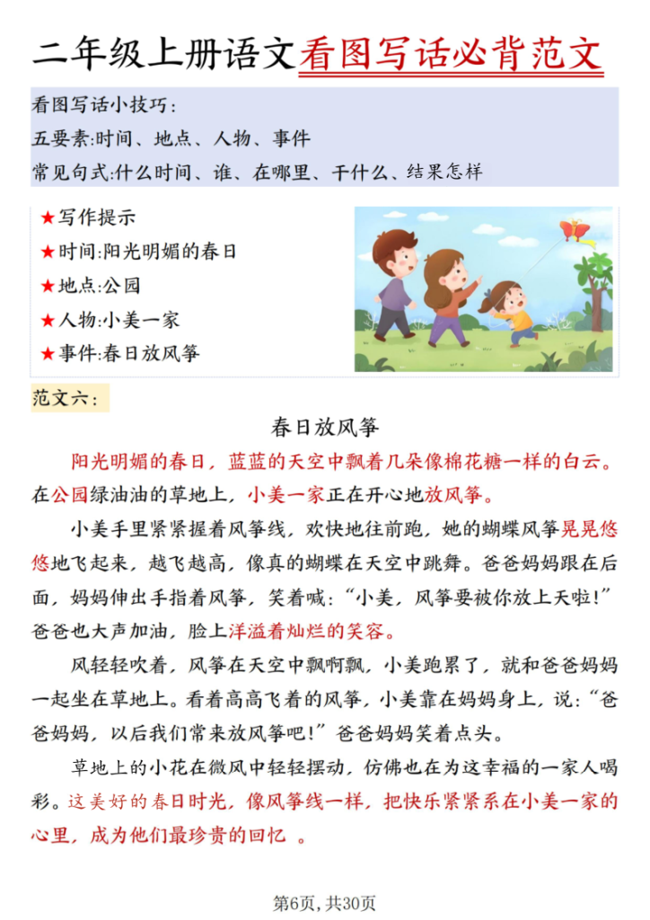 图片[6]-二年级（上）语文看图写话必背范文-宝库盒教辅资料站