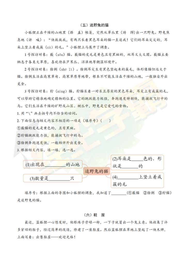 图片[4]-小学语文二年级国庆阅读理解练习含答案-宝库盒教辅资料站