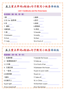 五上译林版英语重点单词+短语+句子默写小纸条-宝库盒教辅资料站