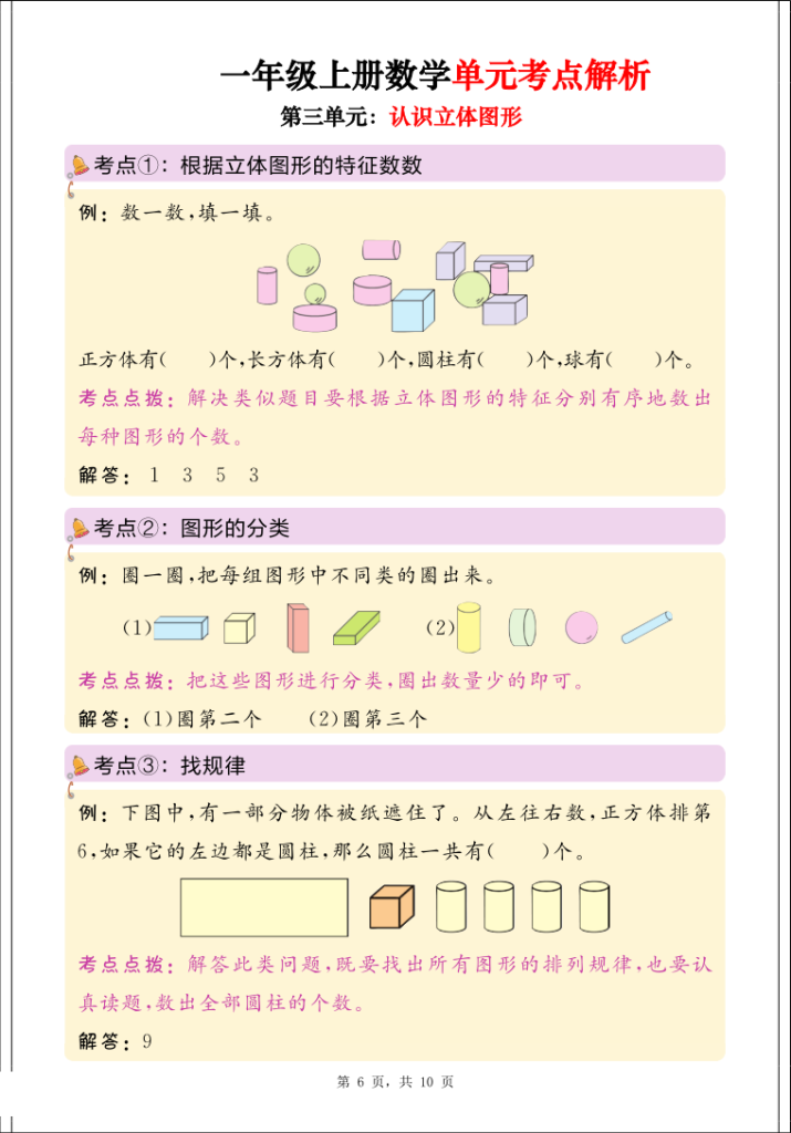 图片[6]-一年级上册数学思维导图+单元考点解析（人教版）-宝库盒教辅资料站