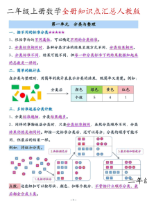 二年级（上）数学全册知识点汇总《人教版》-宝库盒教辅资料站