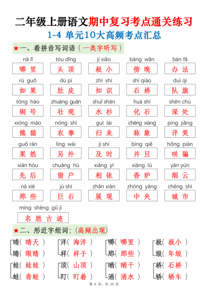 图片[6]-2025秋季二上语文期中高频考点-宝库盒教辅资料站