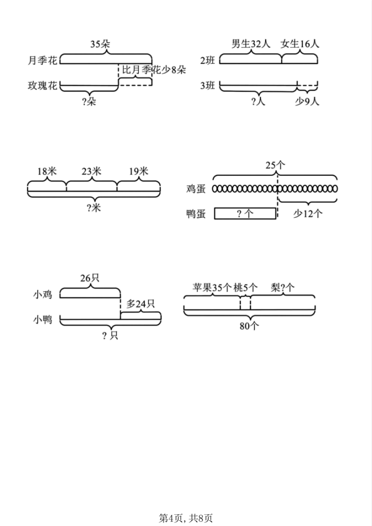 图片[4]-二年级上册数学线段图列式计算专项-宝库盒教辅资料站