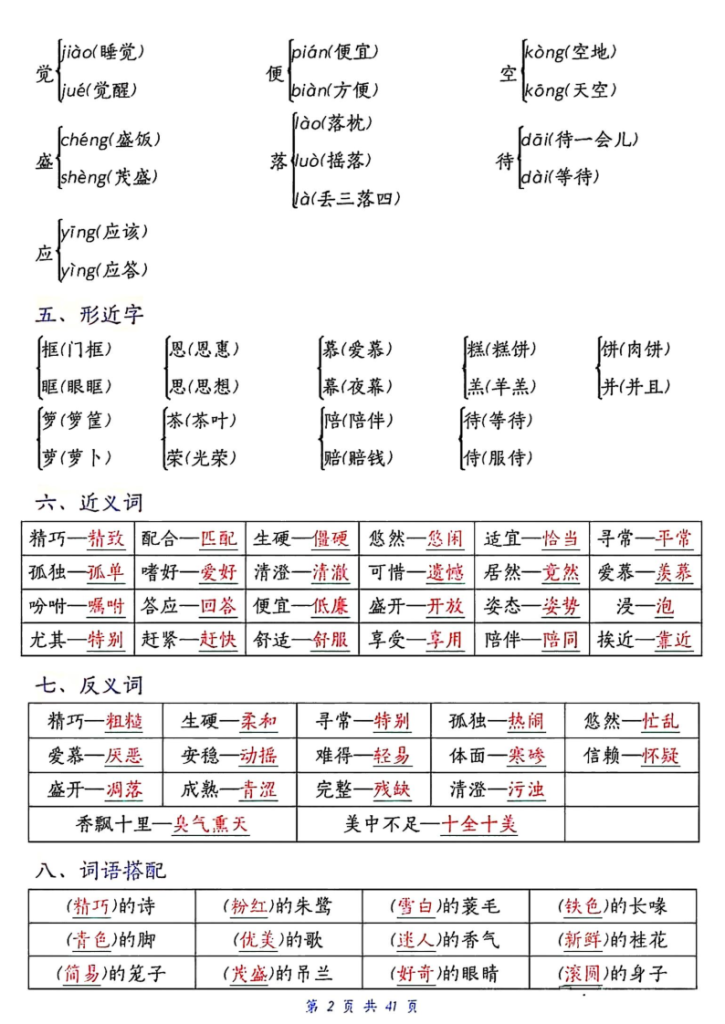 图片[2]-人教版五年级上册期中知识点总结学案-宝库盒教辅资料站