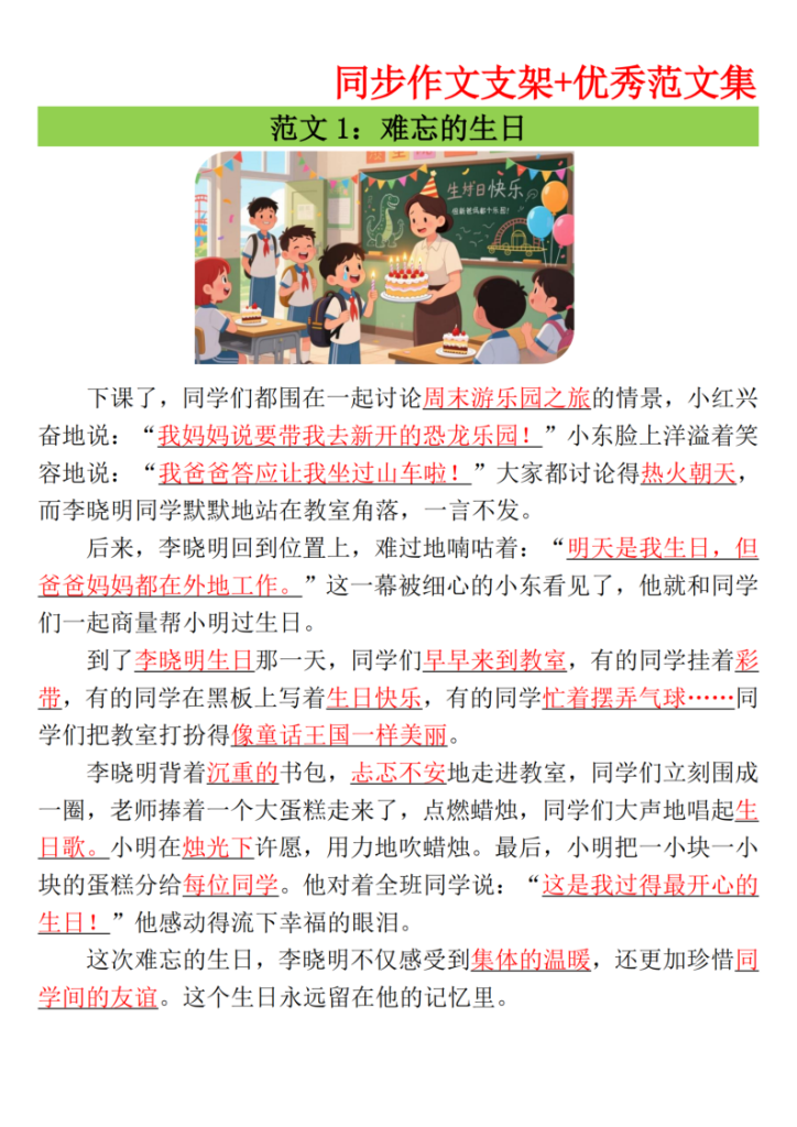 图片[3]-三年级上册语文第三单元作文支架＋优秀范文-宝库盒教辅资料站