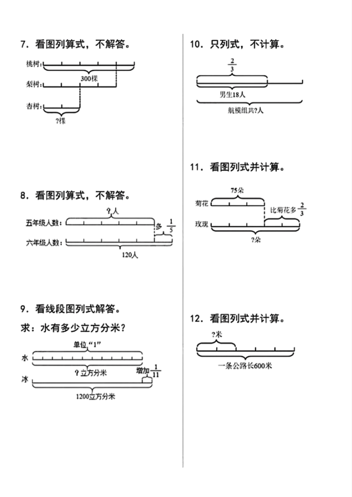 图片[2]-六上数学看图列式-宝库盒教辅资料站