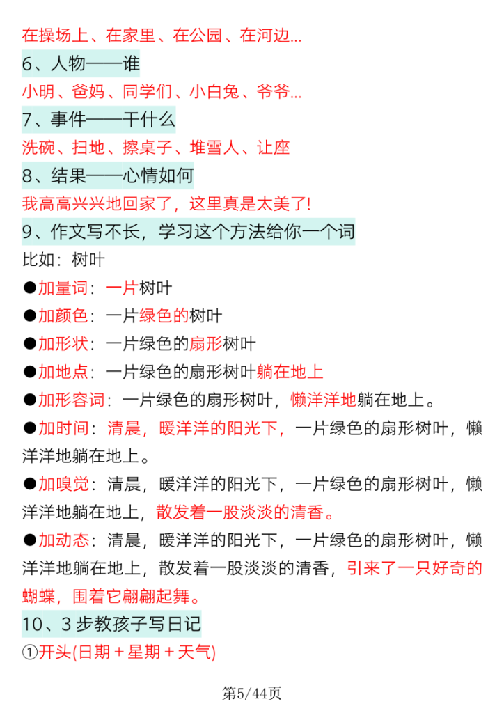 图片[5]-一年级语文常考看图写话专项训练（要点总结+写话训练）-宝库盒教辅资料站