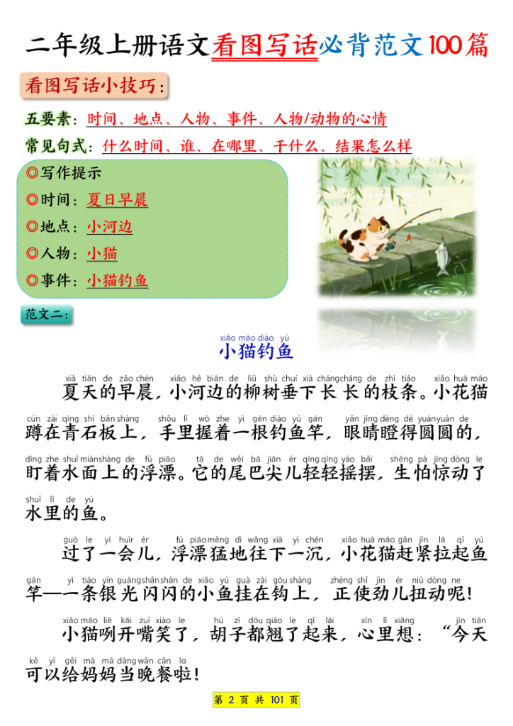 图片[2]-二年级上册语文看图写话必背范文100篇（范文版+空白版）-宝库盒教辅资料站