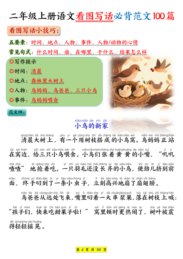 图片[4]-二年级上册语文看图写话必背范文100篇（范文版+空白版）-宝库盒教辅资料站